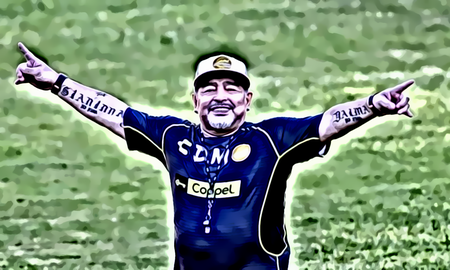 Ariel Lento Tarico en una imitación magistral de Diego Armando Maradona, a pocas horas de cumplir las seis décadas. Ariel Lento Tarico en una imitación magistral de Diego Armando Maradona, a pocas horas de cumplir las seis décadas.