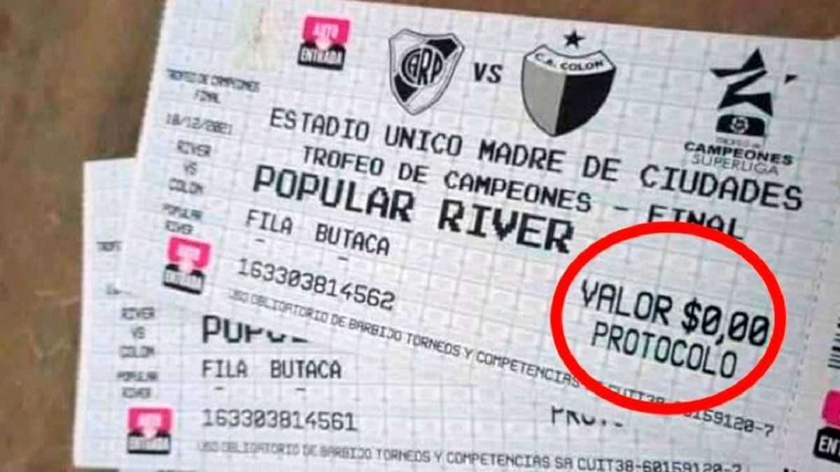 La aclaración surge tras publicaciones donde se ofrecen a la venta ese tipo de entradas para el partido de River y Colón por el Trofeo de Campeones.