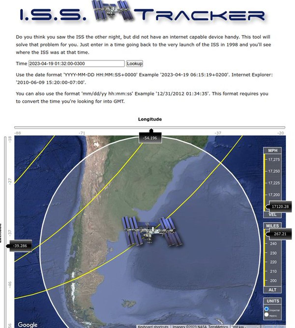 Una web para seguir la trayectoria de la estación espacial muestra que a la hora que ocurrió la interferencia, la estación estaba pasando por Buenos Aires.