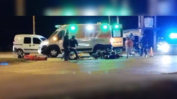 Fuerte choque entre dos motos en Monte Vera