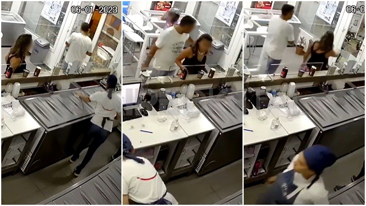 La secuencia quedó registrado en las cámaras de seguridad.