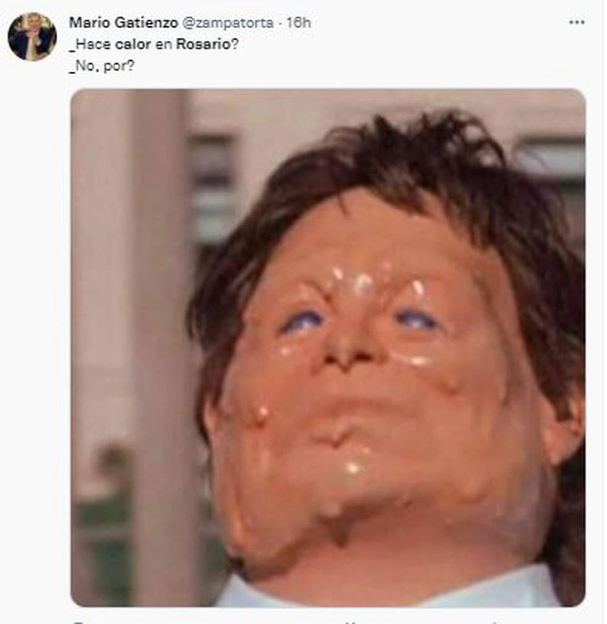 La ola de calor se siente en la provincia de Santa Fe y los santafesinos compartieron su humor en las redes. Foto: Captura Twitter