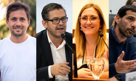 Lucas Simoniello, Sebastián Mastropaolo, Valeria López Delzar y Guillermo Jerez buscarán continuar en el Concejo de Santa Fe. Lucas Simoniello, Sebastián Mastropaolo, Valeria López Delzar y Guillermo Jerez buscarán continuar en el Concejo de Santa Fe.