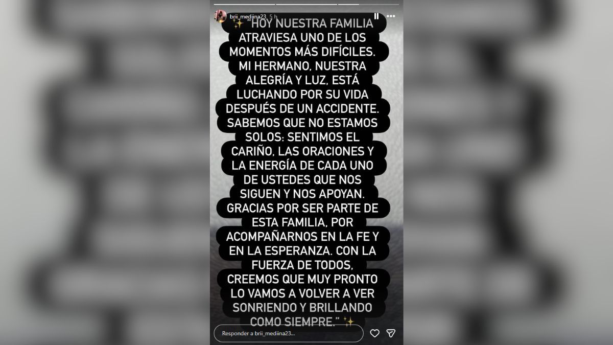 La hermana melliza de Thiago Medina utilizó sus redes sociales para agradecerle a sus seguidores. La hermana melliza de Thiago Medina utilizó sus redes sociales para agradecerle a sus seguidores.