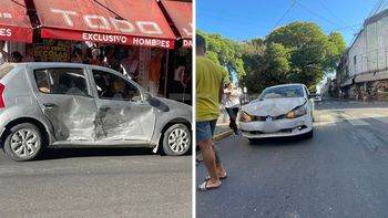 Ciudad de Santa Fe: dos autos chocaron en la esquina de la Plaza del Soldado