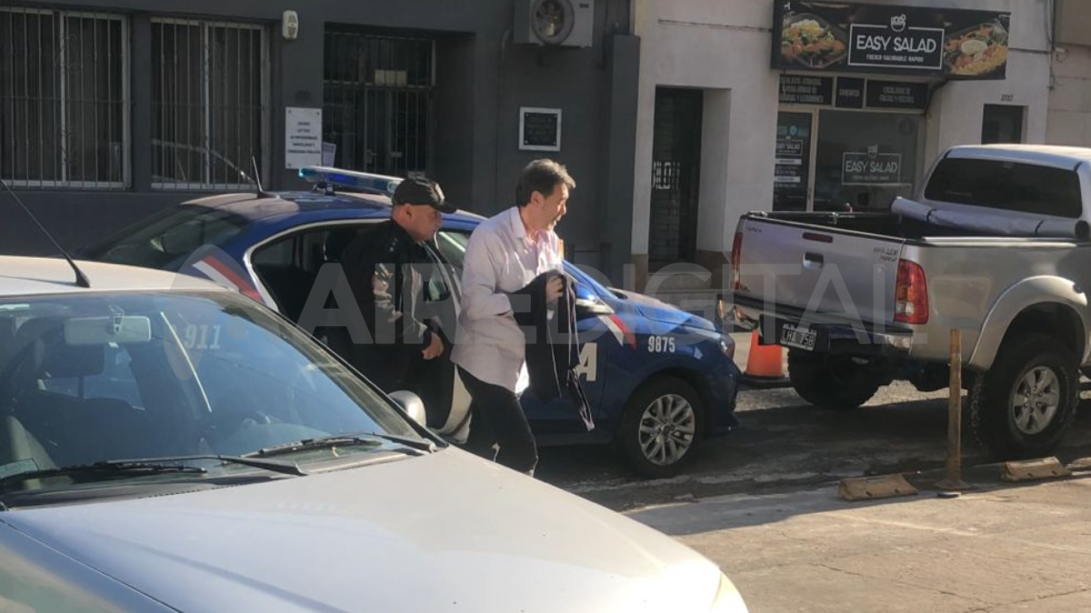 Horacio Darrás en el momento en que llegaba a los tribunales de Santa Fe.&nbsp;