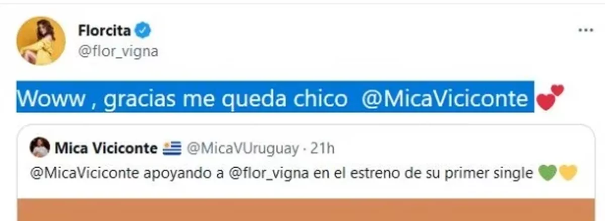 La buena onda entre Mica y Flor.&nbsp;