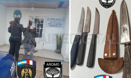 Ruta 1: dos mujeres trasladadas por la policía y armas blancas incautadas Ruta 1: dos mujeres trasladadas por la policía y armas blancas incautadas
