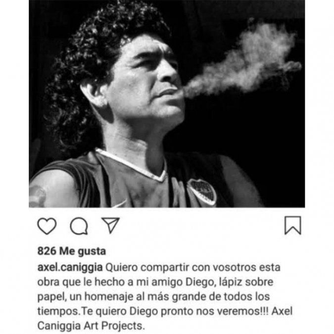 Un homenaje de Axel a Diego Maradona.
