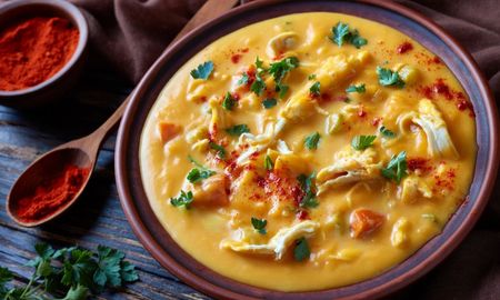 La receta rápida de sopa de calabaza y pollo con curry y miel, ideal para el invierno. La receta rápida de sopa de calabaza y pollo con curry y miel, ideal para el invierno.