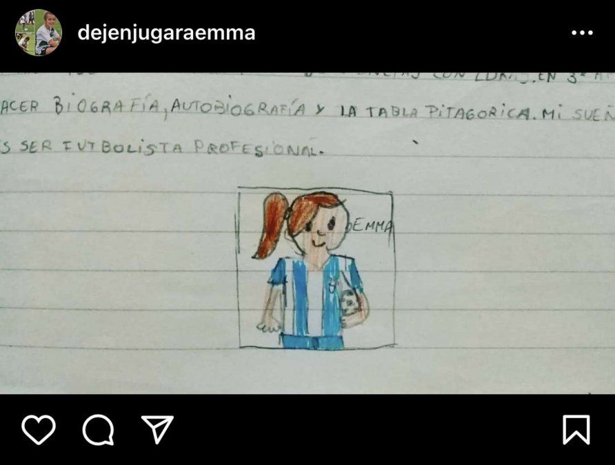 AFA no deja jugar a Emma con sus compañeros.