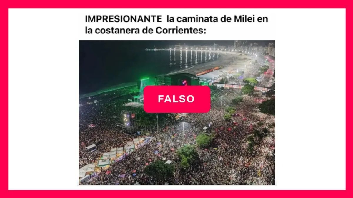 No, esta foto no es de la visita de Javier Milei a Corrientes: es del concierto de Madonna en Río de Janeiro