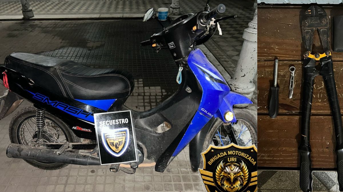 Los efectivos policiales recuperaron la motocicleta tras el robo y secuestraron elementos de corte.