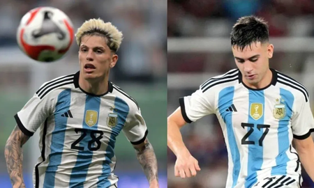 Alejandro Garnacho y Facundo Buonanotte compañeros en la Selección Argentina.