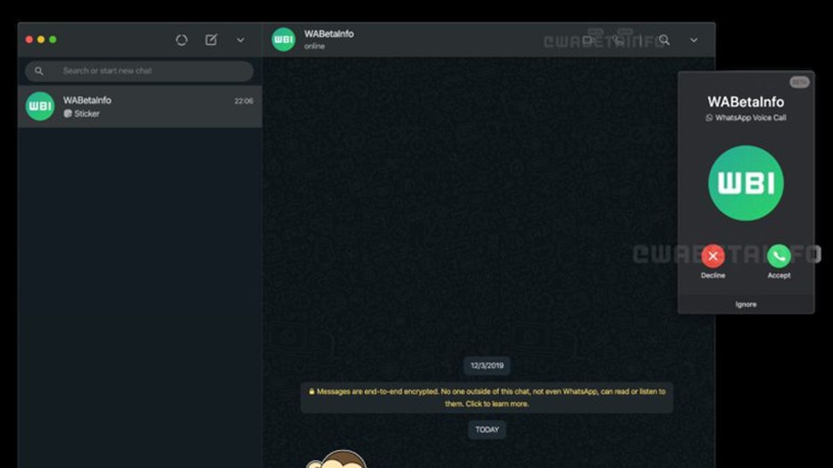 Así se vería la función de videollamadas en WhatsApp Web