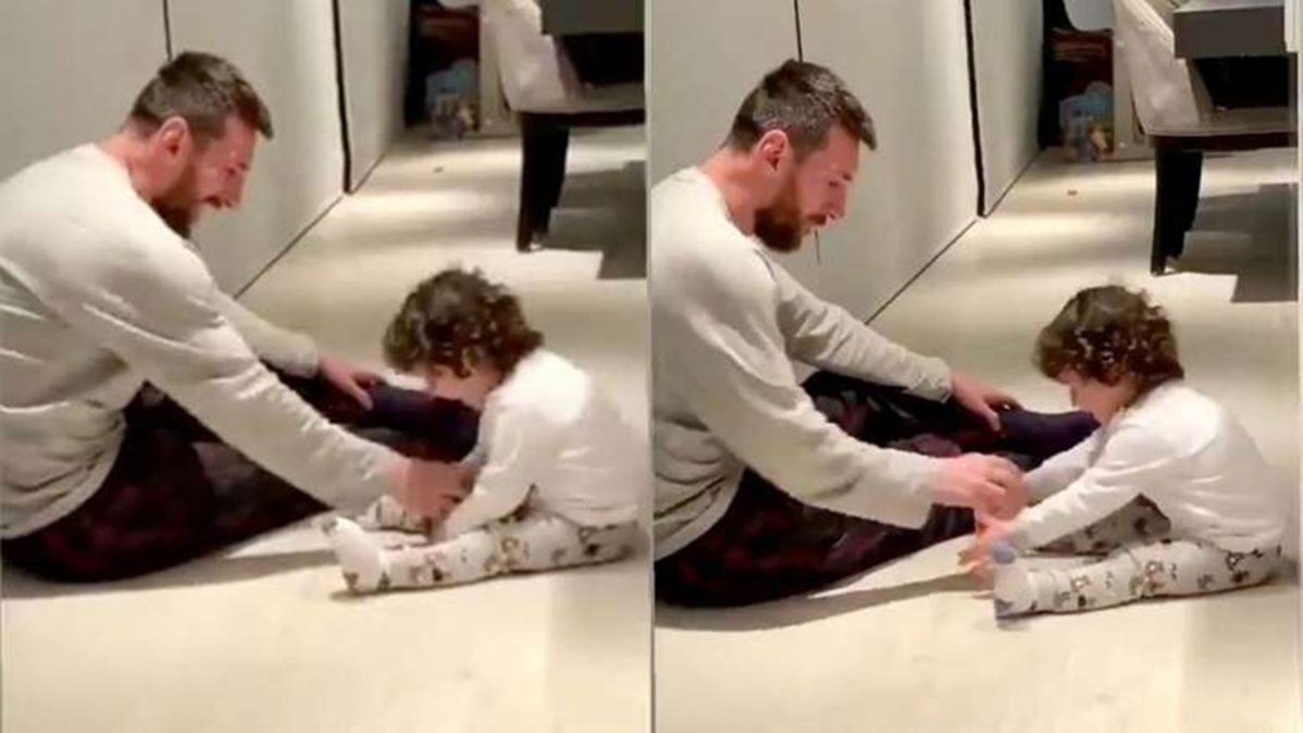 El divertido video de Lionel Messi jugando con su hijo Ciro