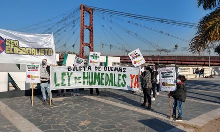 manifestantes ecologistas reclamaron en santa fe por la ley de humedales manifestantes ecologistas reclamaron en santa fe por la ley de humedales