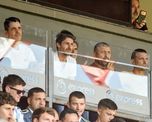 Scaloni y todo su cuerpo técnico viendo los Juegos Suramericanos en Rosario.