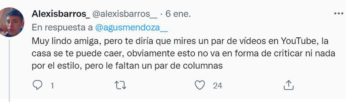 Recibi&oacute; cr&iacute;ticas y mensajes de apoyo. (Foto: Twitter: @alexisbarrros).