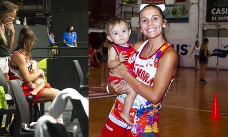 Antonella González, jugadora de Tomás de Rocamora de Entre Ríos, amamantó a su hija durante un partido y la escena recorrió todos los portales.