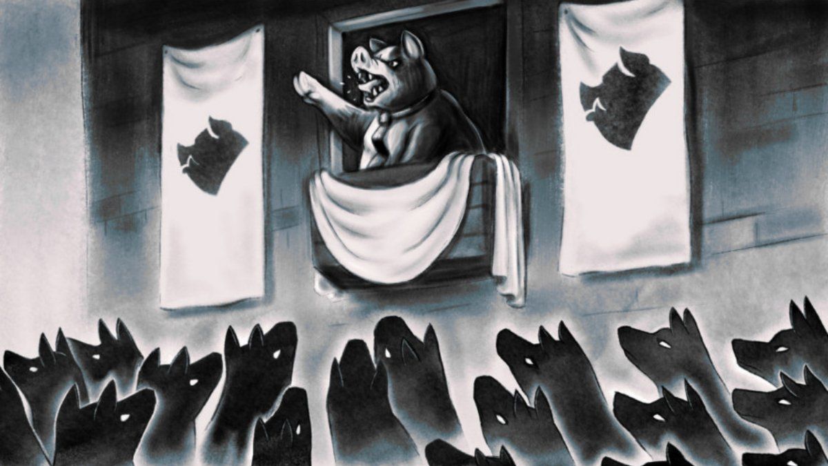 “Animal Farm”&nbsp;es una novela corta escrita en 1945 que cuenta la historia de un grupo de animales de una granja expulsa a los humanos tiranos y crean un sistema de gobierno propio que acaba convirtiéndose en una tiranía.