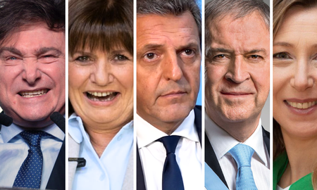 Javier Milei, Patricia Bullrich, Sergio Massa, Juan Schiaretti y Myriam Bregman son los candidatos que quedaron en carrera para las generales del 22 de octubre. Javier Milei, Patricia Bullrich, Sergio Massa, Juan Schiaretti y Myriam Bregman son los candidatos que quedaron en carrera para las generales del 22 de octubre.