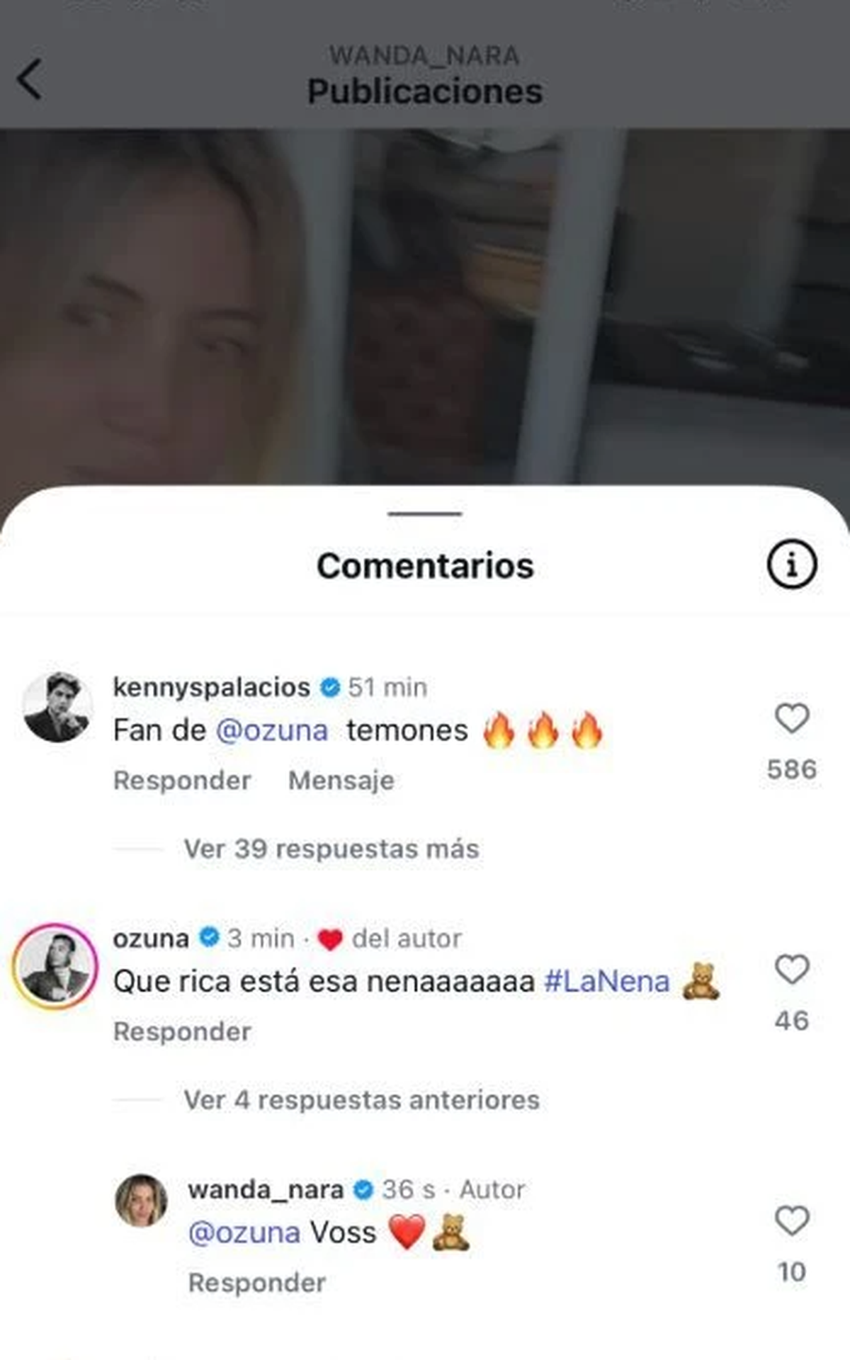 Ozuna comentó en la publicación de Wanda Nara. Ozuna comentó en la publicación de Wanda Nara.