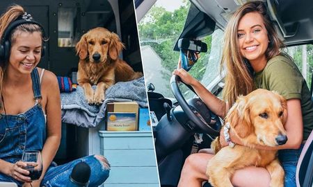 dejo todo, incluyendo a su novio y se fue a viajar en una van con su perro dejo todo, incluyendo a su novio y se fue a viajar en una van con su perro