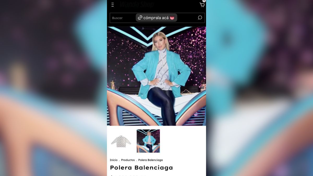 La polera blanca de Balenciaga que Wanda Nara tiene un precio de salida de 5 millones de pesos.