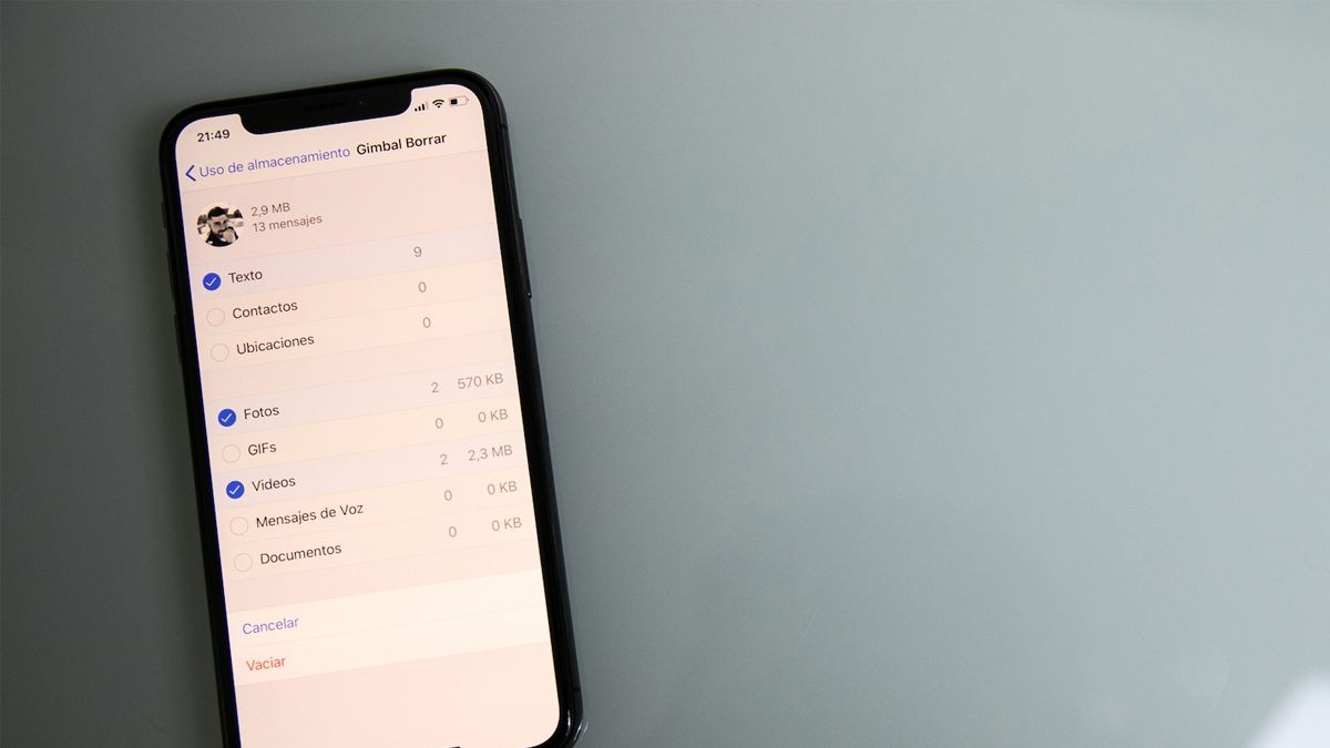 Almacenamiento de WhatsApp en iPhone