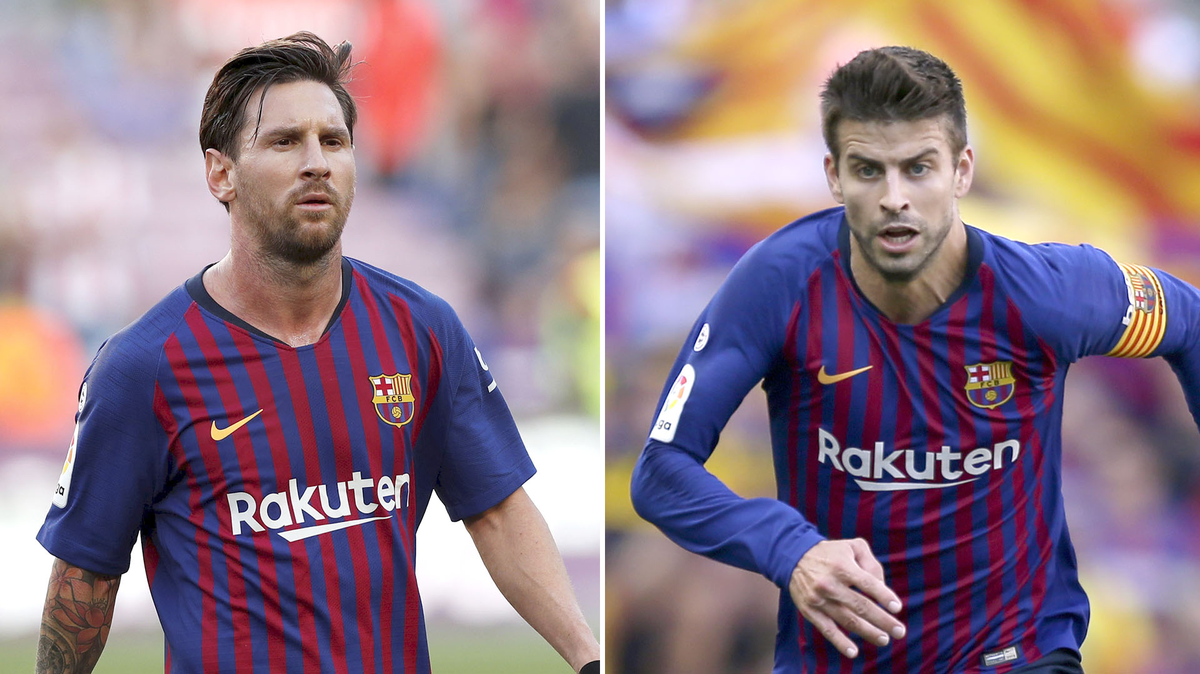 Gerard Piqué contra Lionel Messi. Gerard Piqué contra Lionel Messi.