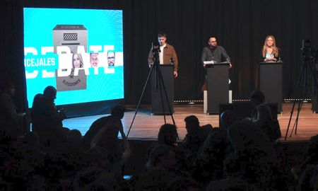Gastón Restagno, Pedro Medei y Ana Cantiani: los tres candidatos a concejales que decidieron participar del debate. Gastón Restagno, Pedro Medei y Ana Cantiani: los tres candidatos a concejales que decidieron participar del debate.