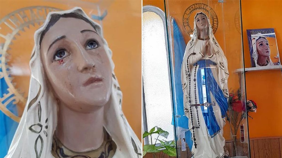 La Iglesia pidió prudencia ante fenómeno de virgen santiagueña que llora sangre: le atribuyen milagros