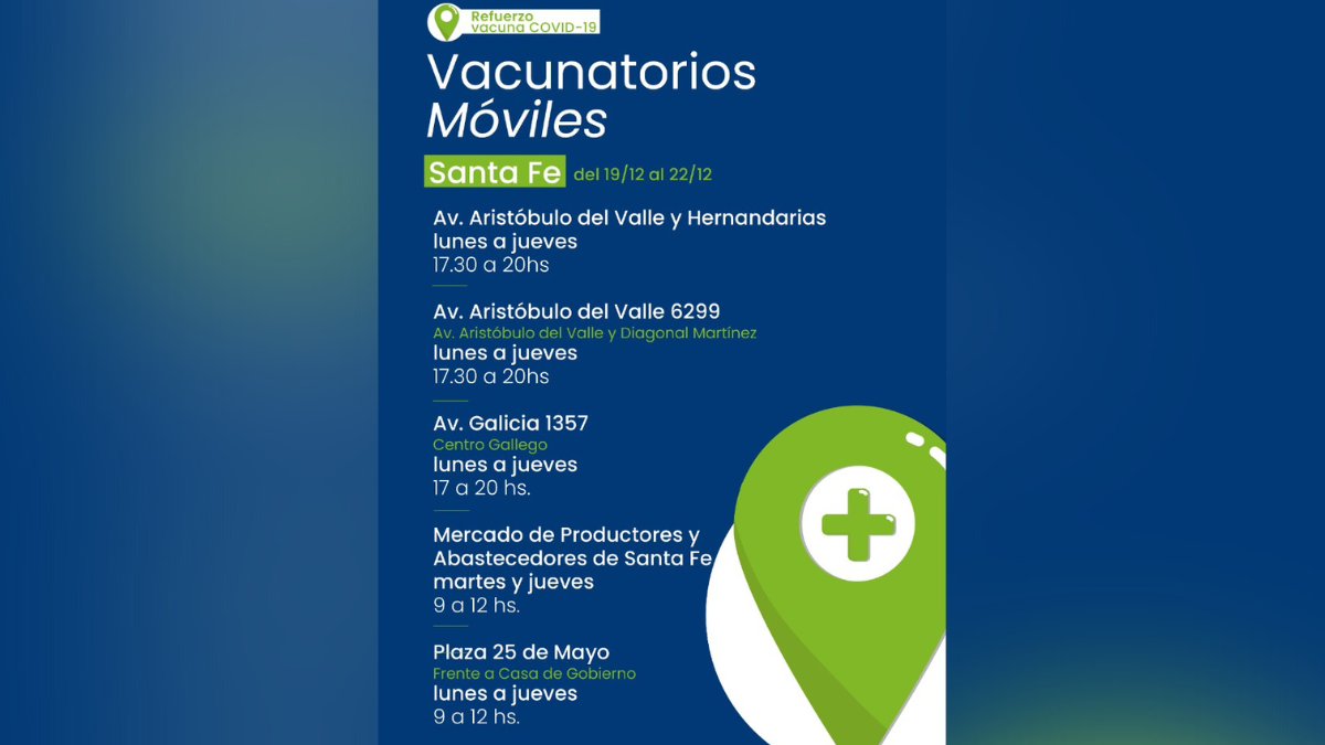 Cómo y dónde funcionarán los vacunatorios móviles la próxima semana en la ciudad de Santa Fe