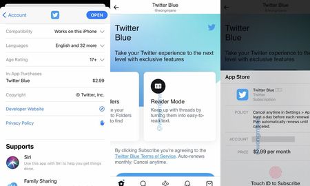 Así se ve Twitter Blue en iOS, según las filtraciones. Así se ve Twitter Blue en iOS, según las filtraciones.