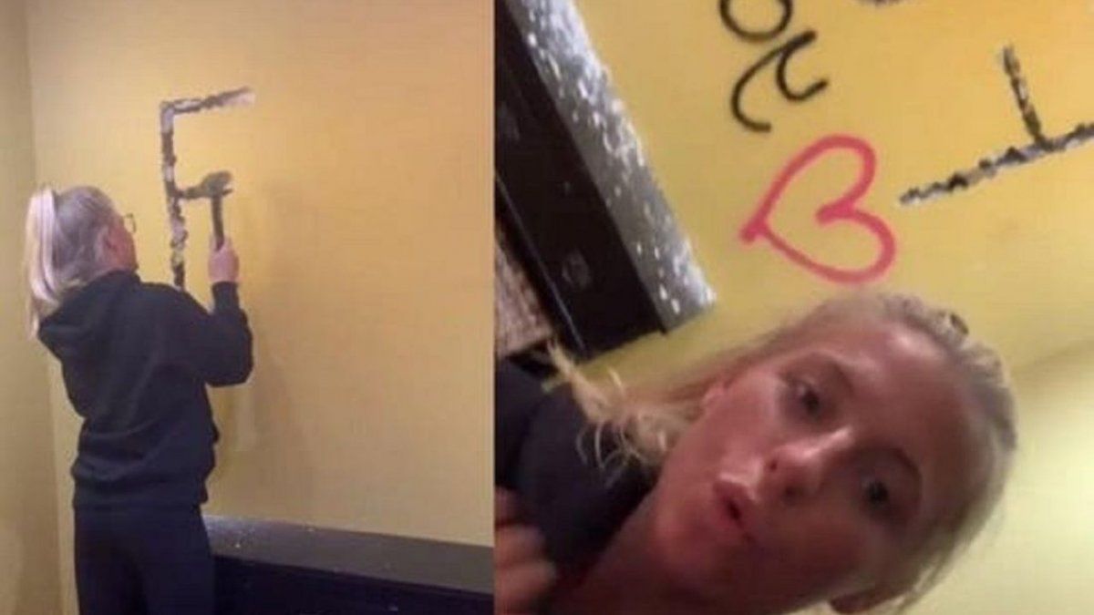 Se enteró sobre la infidelidad de su novio y le rompió la pared a martillazos: De parte de tu ex