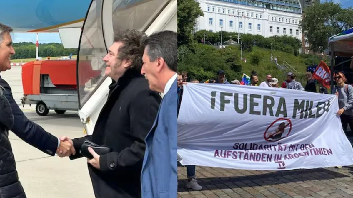 Milei llegó a Alemania en medio de protestas: recibirá una distinción en Hamburgo y luego viaja a Berlín