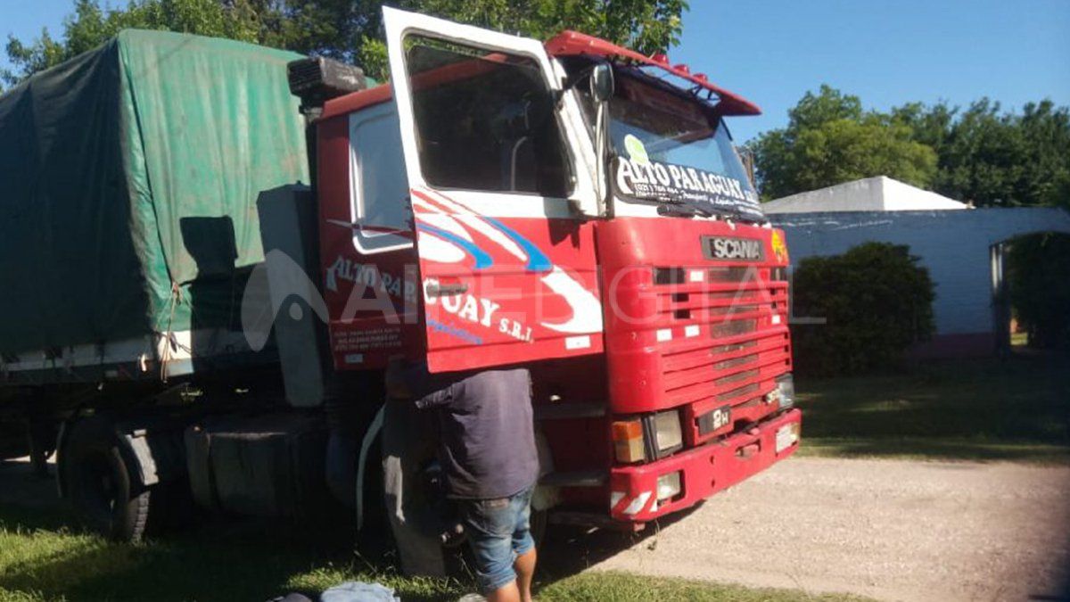 El cami&oacute;n que fue utilizado para transportar la droga.&nbsp;