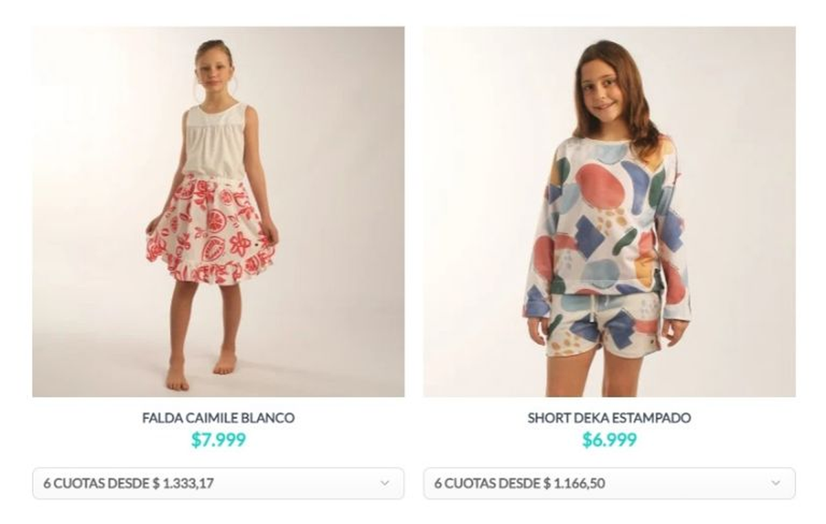 MARCA DE ROPA DE NIÑOS DE ANTONELA ROCCUZZO. FOTO: WEB DE ENFANS.