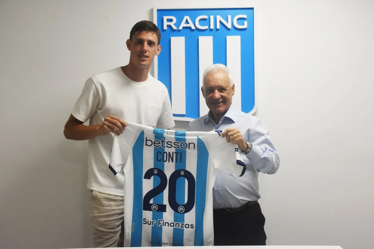 Germán Conti fue presentado como refuerzo de Racing. Germán Conti fue presentado como refuerzo de Racing. 