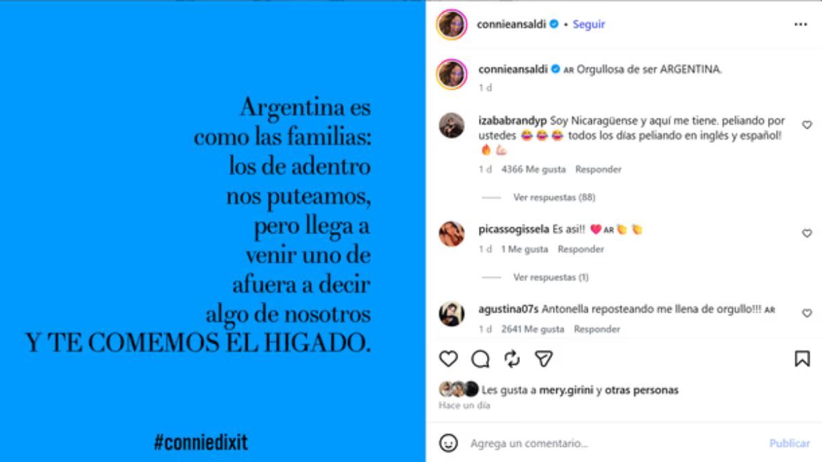 Captura del post que Antonela Roccuzzo reposteó en su cuenta de Instagram. Captura del post que Antonela Roccuzzo reposteó en su cuenta de Instagram.