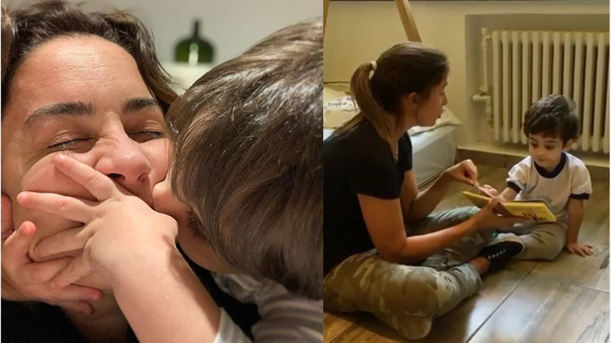 Mar&iacute;a Julia Oliv&aacute;n y su hijo Agust&iacute;n.