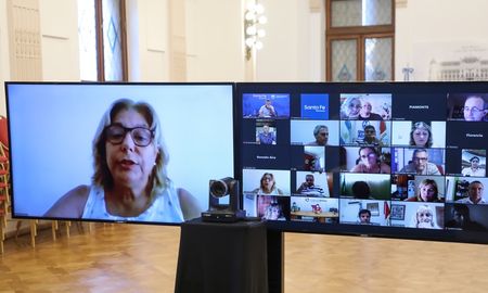 La ministra de Salud Sonia Martorano dialogó en forma virtual con intendentes y presidentes comunales. La ministra de Salud Sonia Martorano dialogó en forma virtual con intendentes y presidentes comunales.