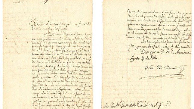 En una carta histórica, San Martín mencionó en 1816 a las Malvinas como territorio argentino