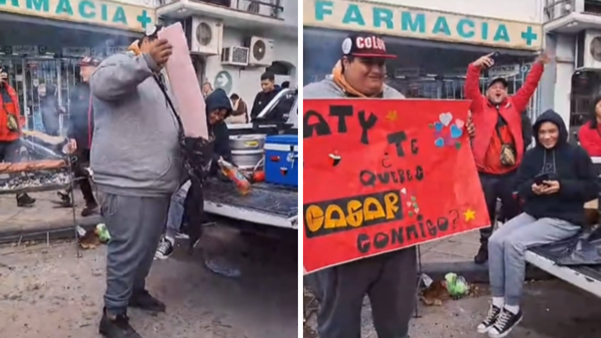 El último romántico: un hincha de Colón le pidió casamiento a su novia en la previa del partido contra Almagro