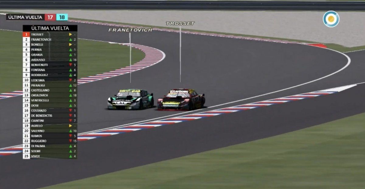 Nicol&aacute;s Trosset gan&oacute; su segunda carrera del TC virtual