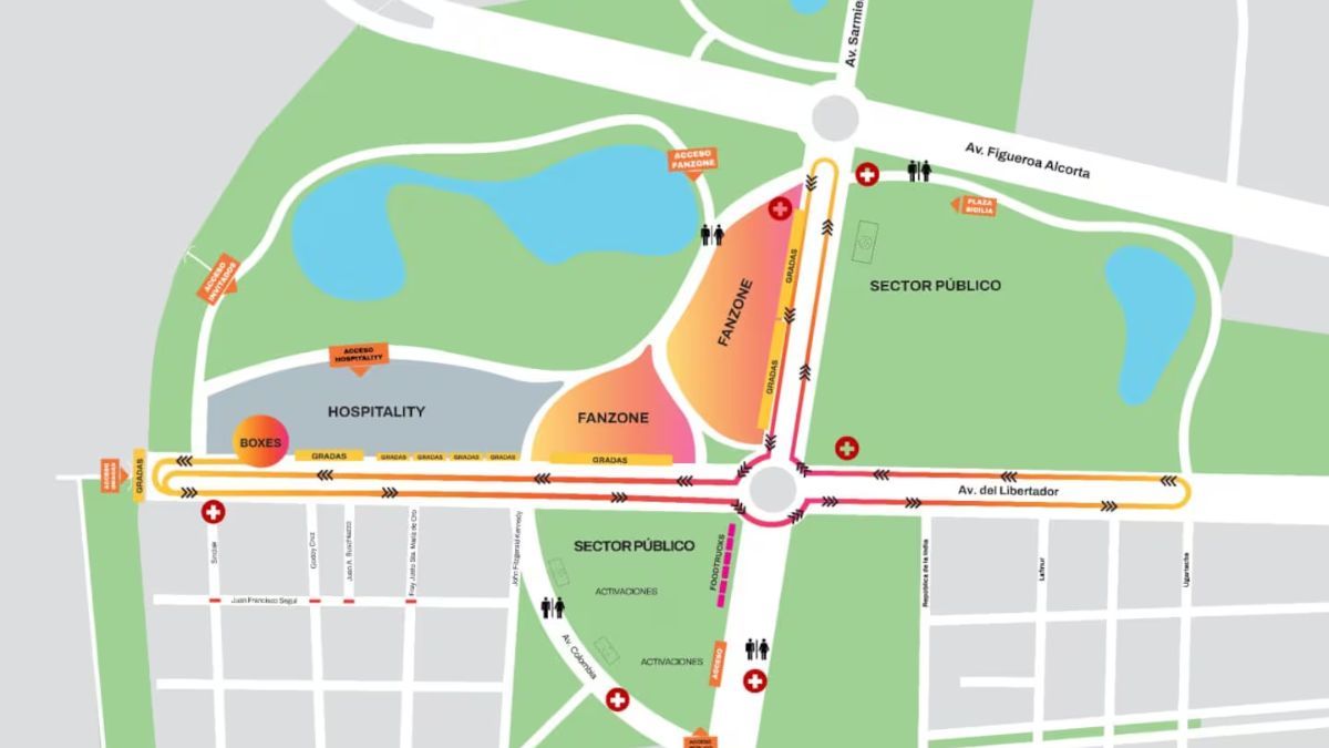 El despliegue en Avenida del Libertador requiere la instalación de defensas especiales y barreras de contención para cumplir con los estándares de seguridad exigidos en demostraciones de monoplazas. El despliegue en Avenida del Libertador requiere la instalación de defensas especiales y barreras de contención para cumplir con los estándares de seguridad exigidos en demostraciones de monoplazas.