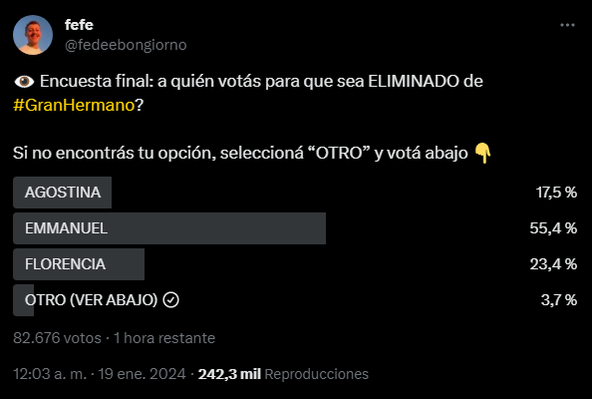Fede Bongiorno vía X (ex Twitter). Fede Bongiorno vía X (ex Twitter).