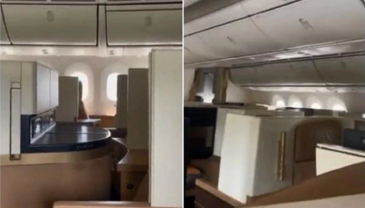 Video viral: un hombre fue el único pasajero en un vuelo comercial.