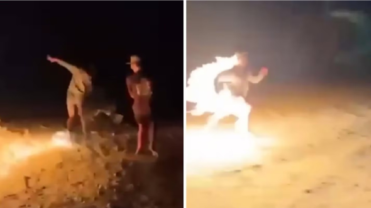 Un joven fue detenido por prender fuego a un amigo mientras otros se reían.